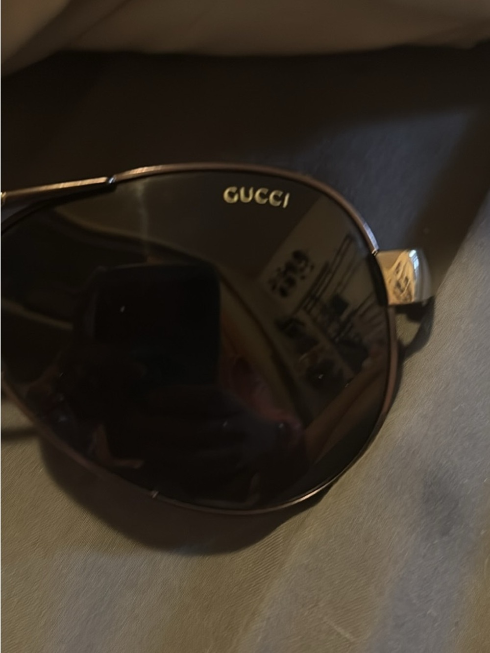 Black Gucci Aviator Sunglasses - Picture 5 of 7